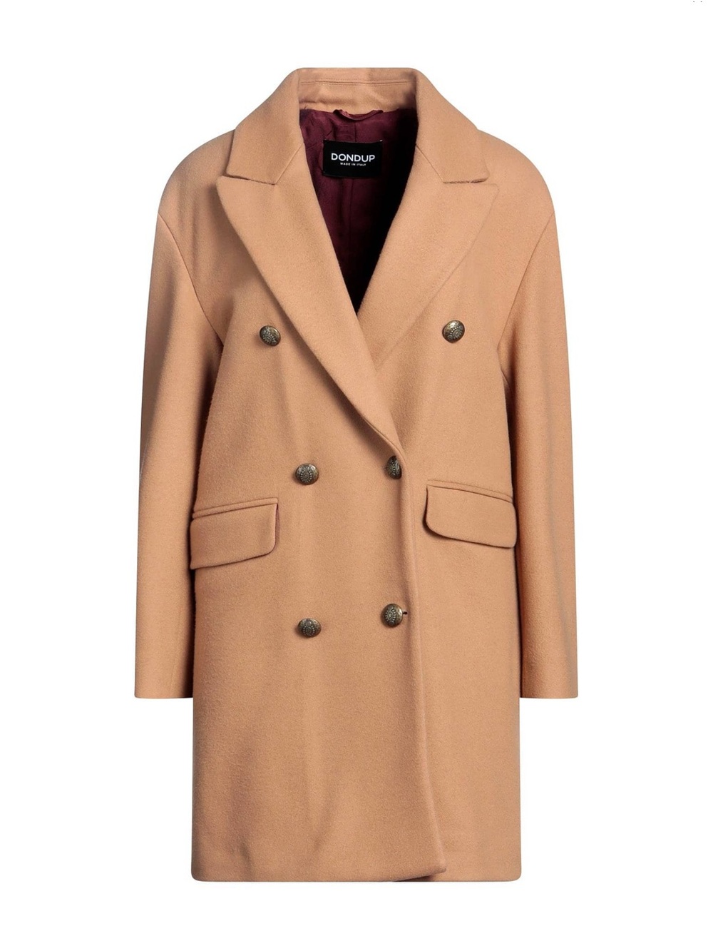 Dondup Double-Breasted Camel/Tan Wool Pea Coat size 6